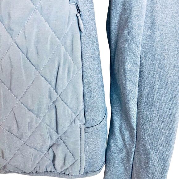 Athleta Upside Jacket Quilted Full Zip Up Size XXS Gray Insulated Stretch Pocket - Picture 7 of 11